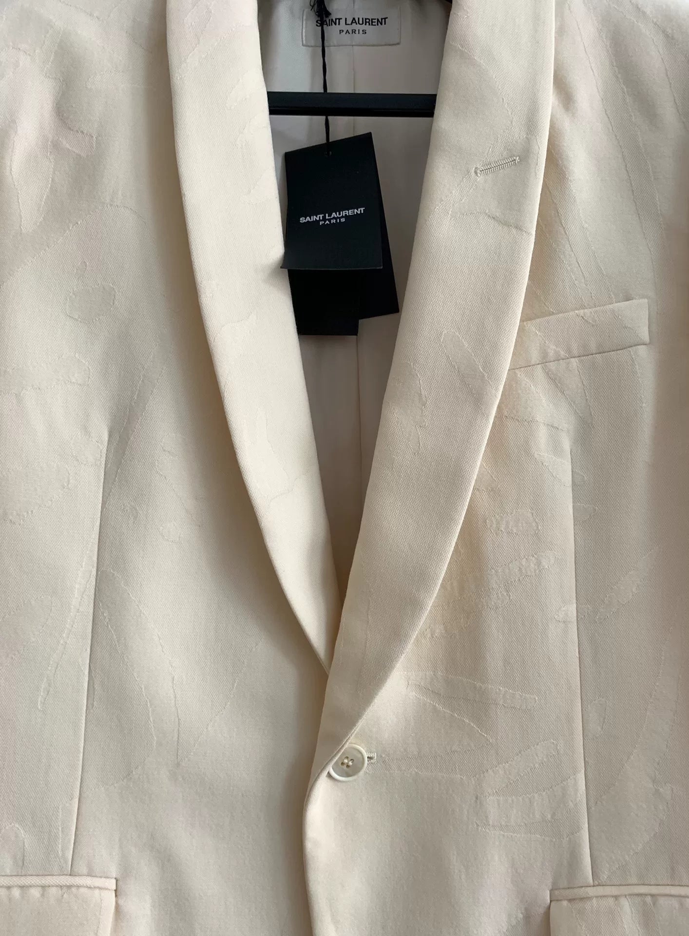 Saint Laurent 21SS Runway Off-White Silk Wool Suit