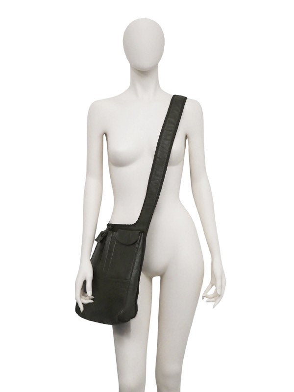 Miu Miu 1999s Leather Buckle Mesh Crossbody Bag