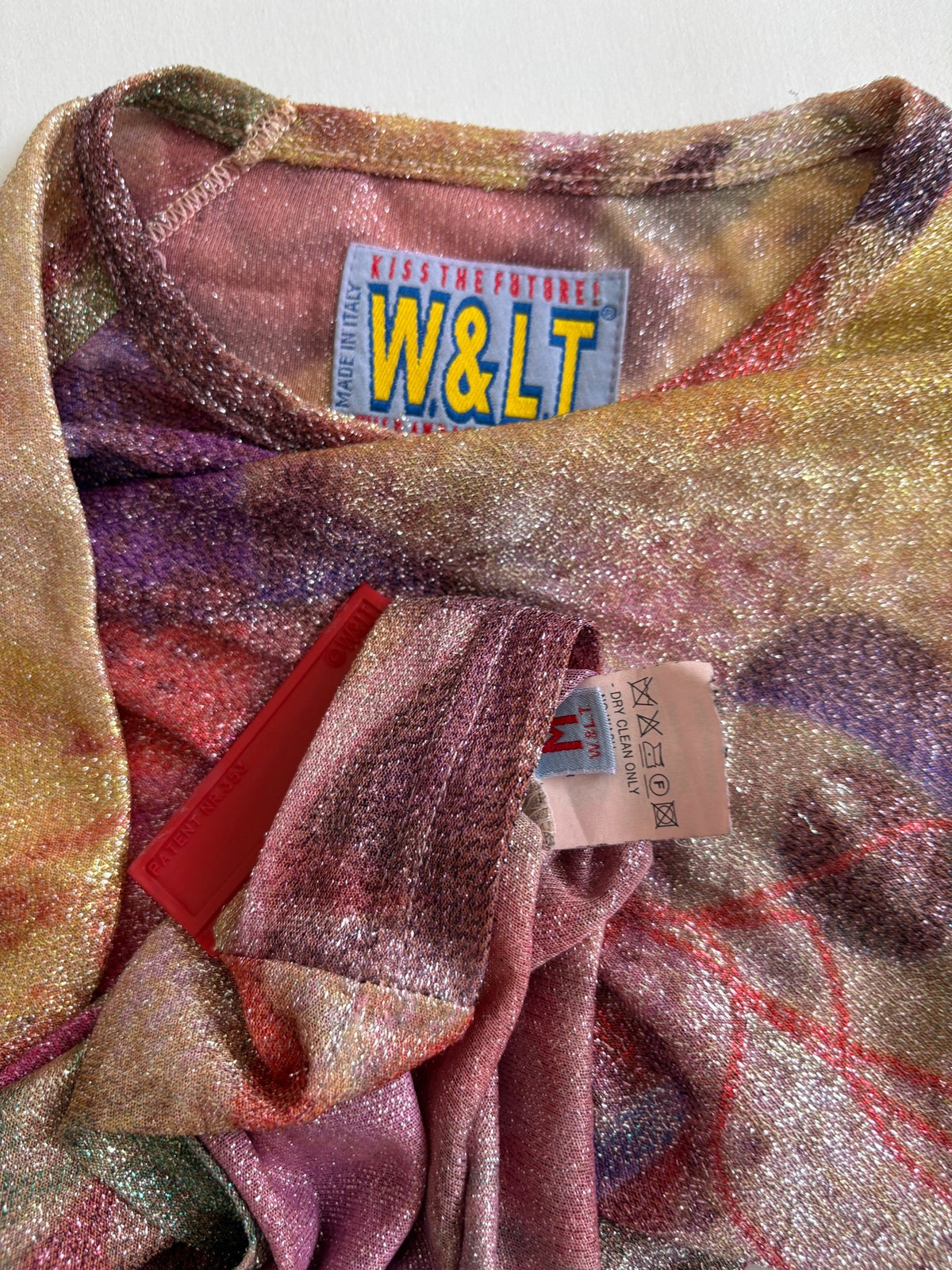 Walter Van Beirendonck Runway Print W Lt 1997-1998 Silver Slogan Kiss Vintage The Future Dress