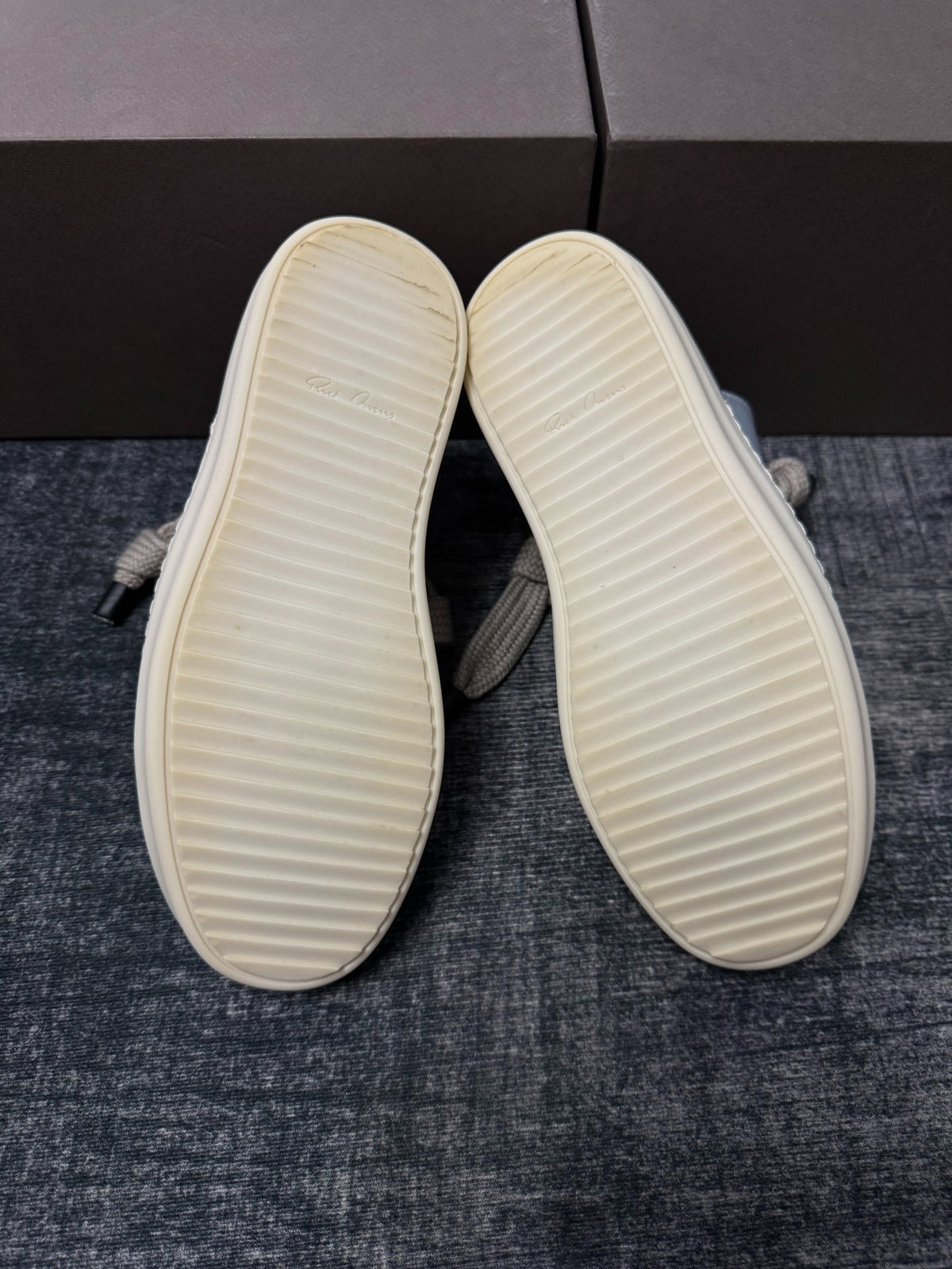 Rick Owens Thick-Lace Haze Blue Sneakers