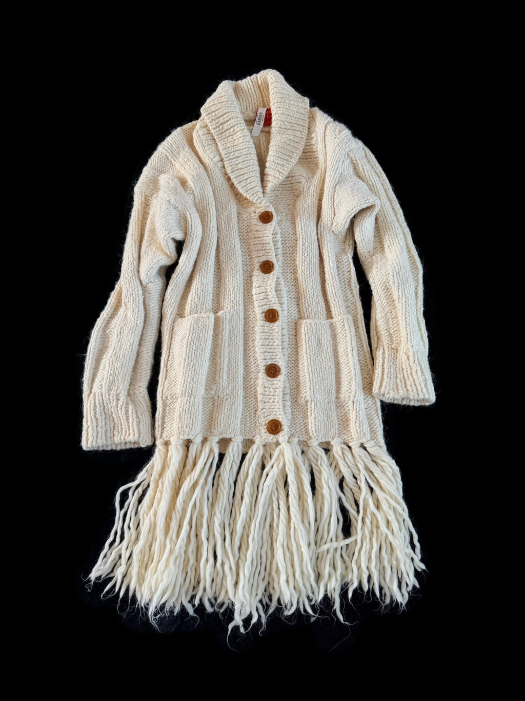 Vivienne Westwood red label vintage long knit coat with fringed hem coat
