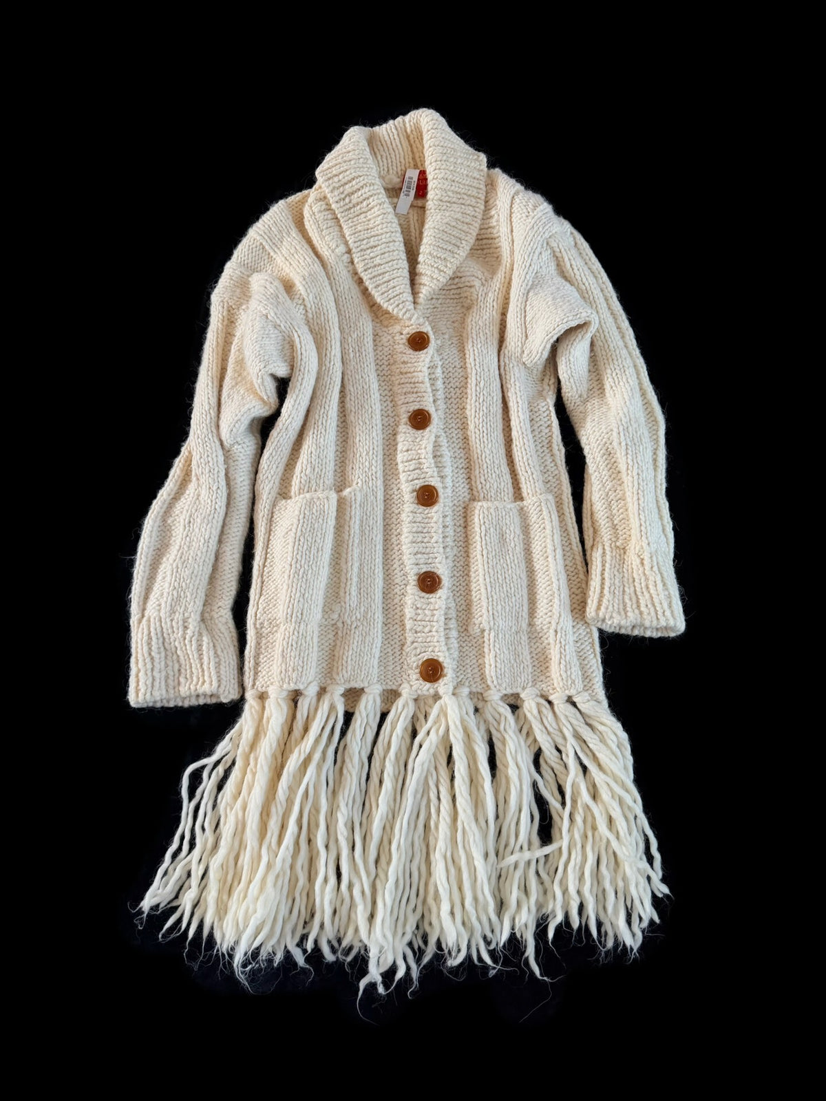 Vivienne Westwood red label vintage long knit coat with fringed hem coat