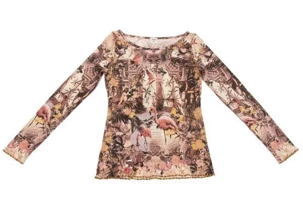 Jean Paul Gaultier Vintage Beige Flamingo Top