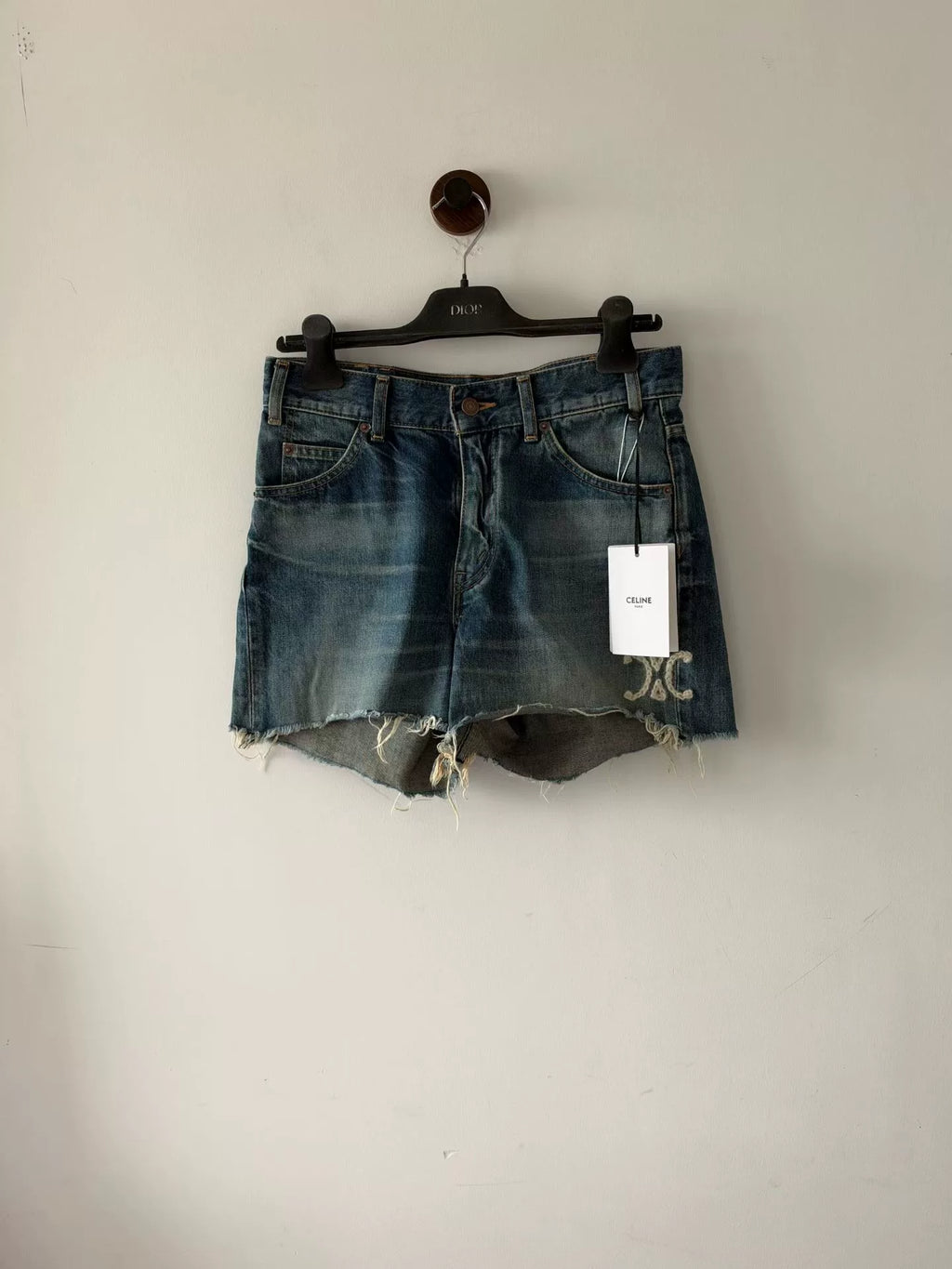Celine Arc de Triomphe Denim Shorts