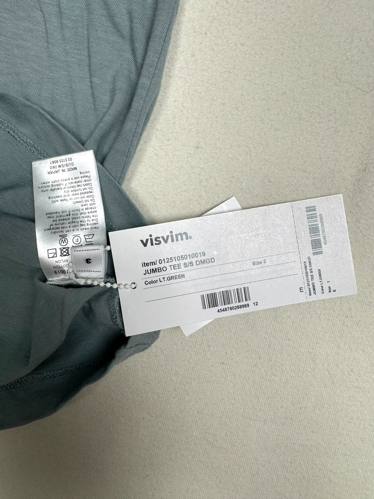 VISVIM 25SS JUMBO TEE S/S DMGD Short-Sleeve T-Shirt