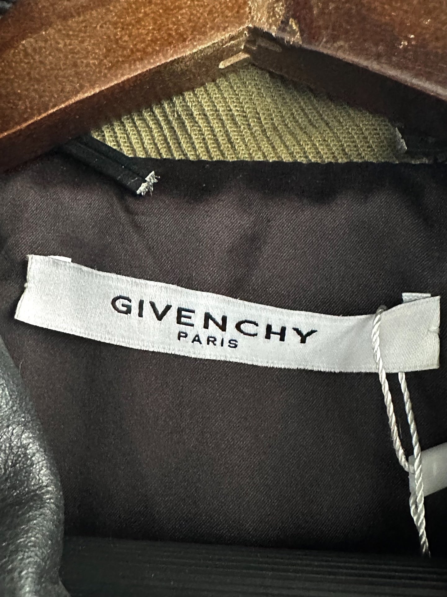 Givenchy Olive Leather Utility Jacket