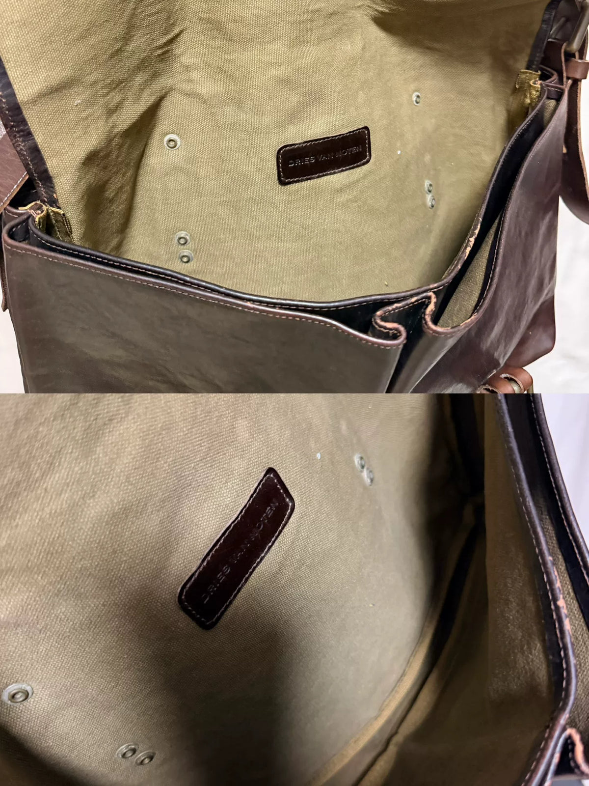 Dries van Noten Crossbody Shoulder Leather Messenger Bag
