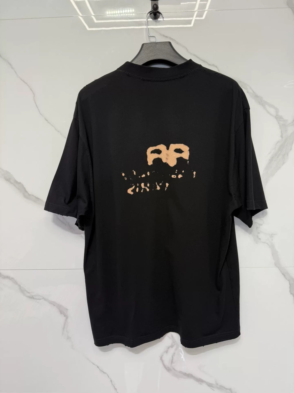Balenciaga SS23 Black Bubble Print Crew Neck Top
