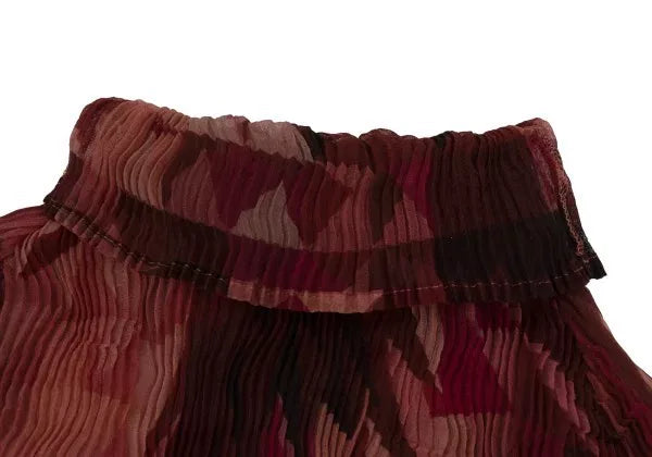 Issey Miyake Vintage Red Willow Pattern Pleated Top