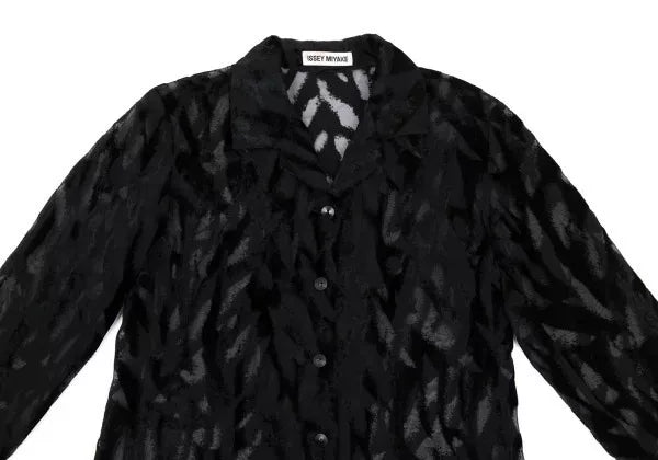 Issey Miyake Vintage Black Sheer Floral Top