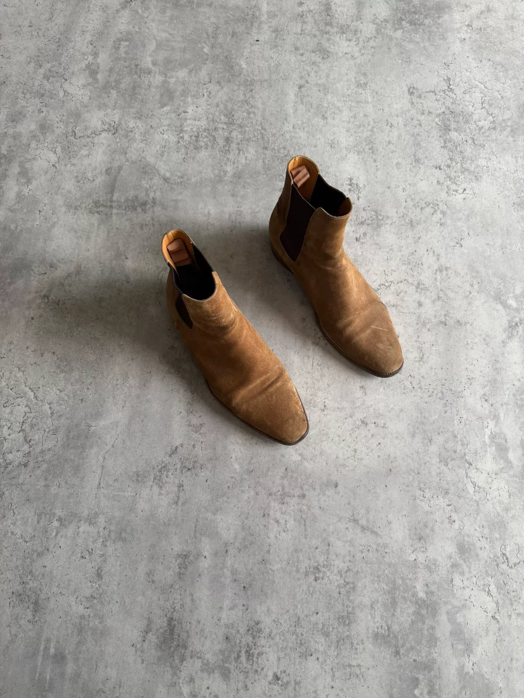 Saint Laurent Paris AW16 Wyatt Sand Suede Chelsea Boots by Hedi Slimane