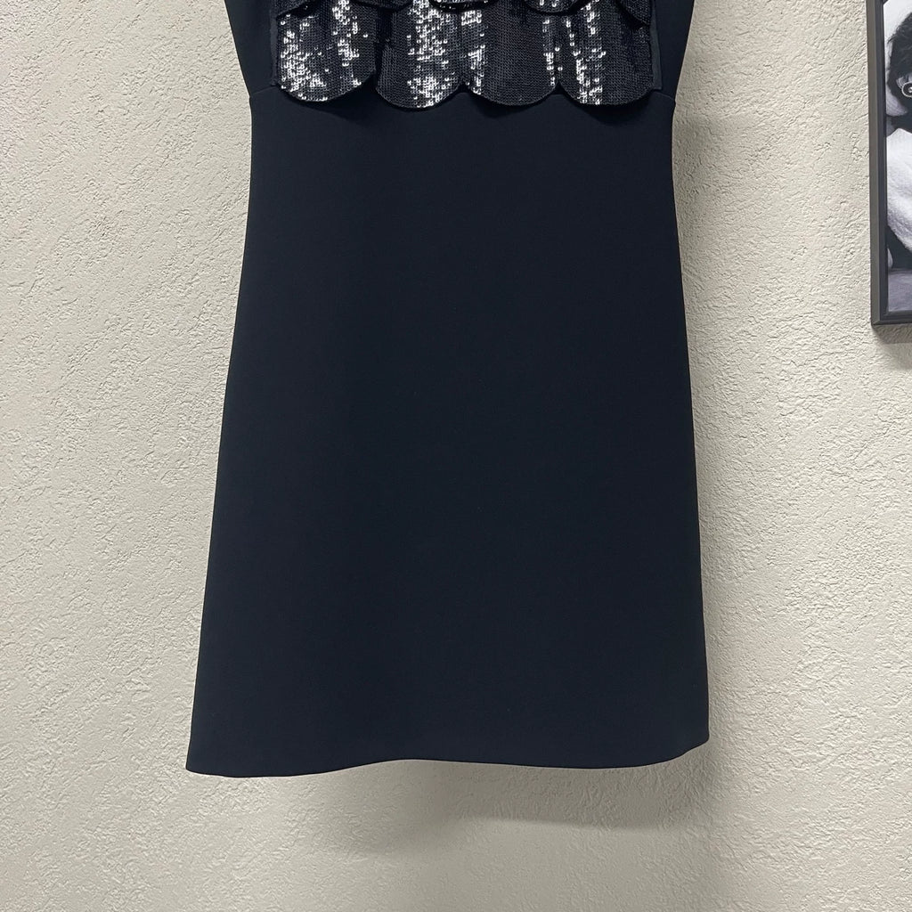 Miumiu Black Scale Pearl-Button Dress