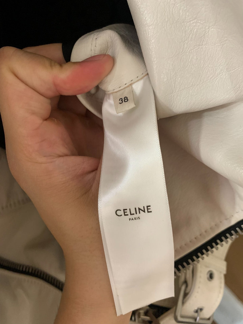 Celine 2019FW Leather Cropped Biker Jacket