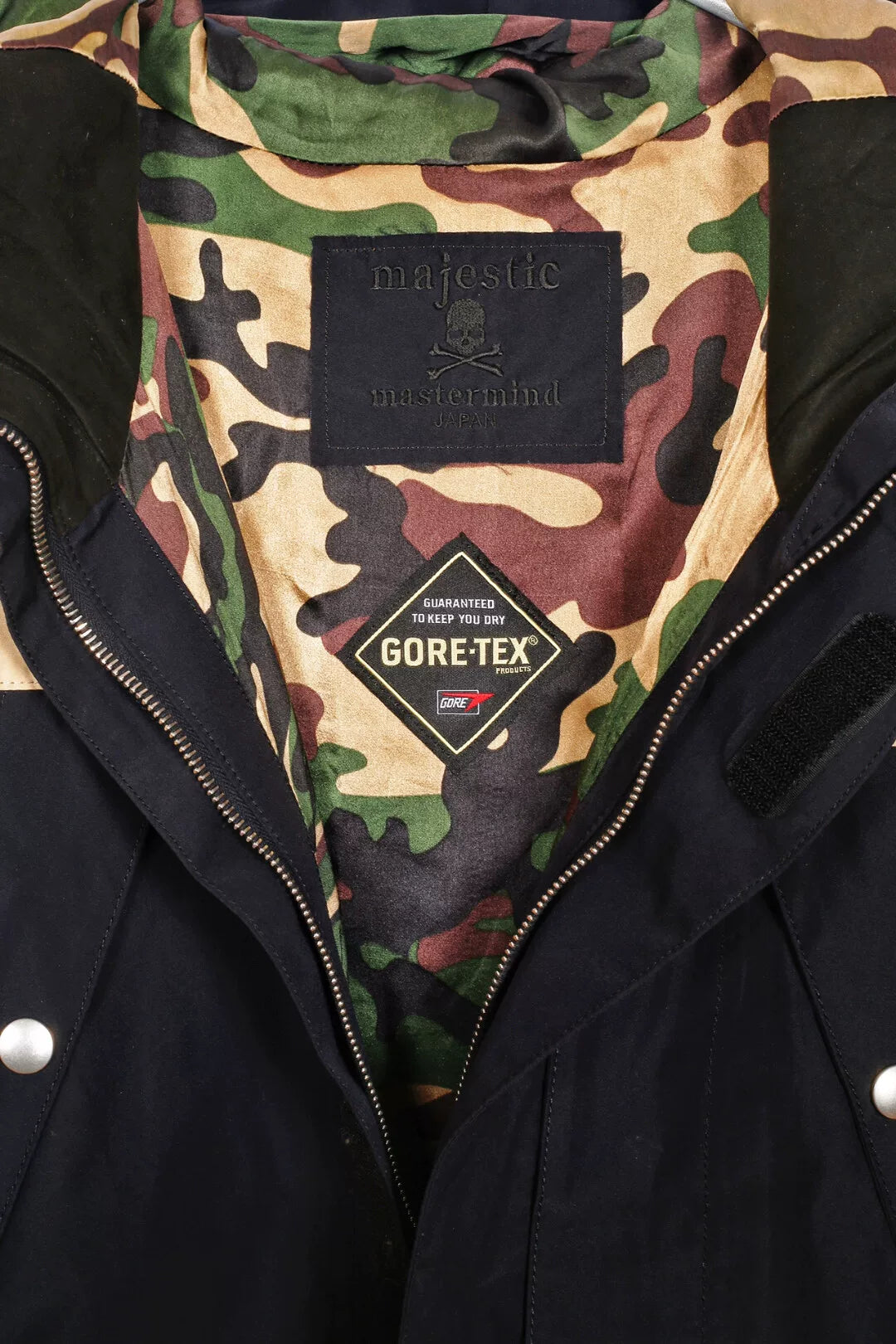 Mastermind Japan Shell Mainline Gore-Tex Silver Skull Embroidered Camo Jacket