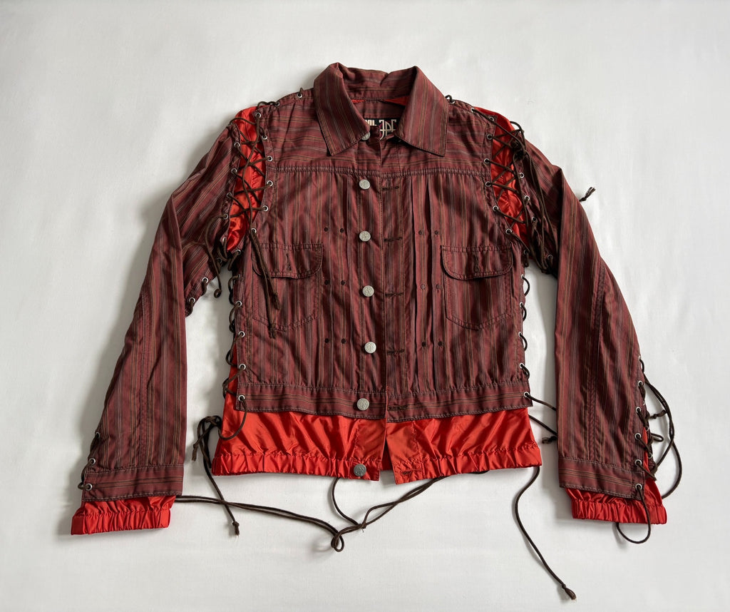 Jean Paul Gaultier lace-up jacket deconstructed drawstring coat
