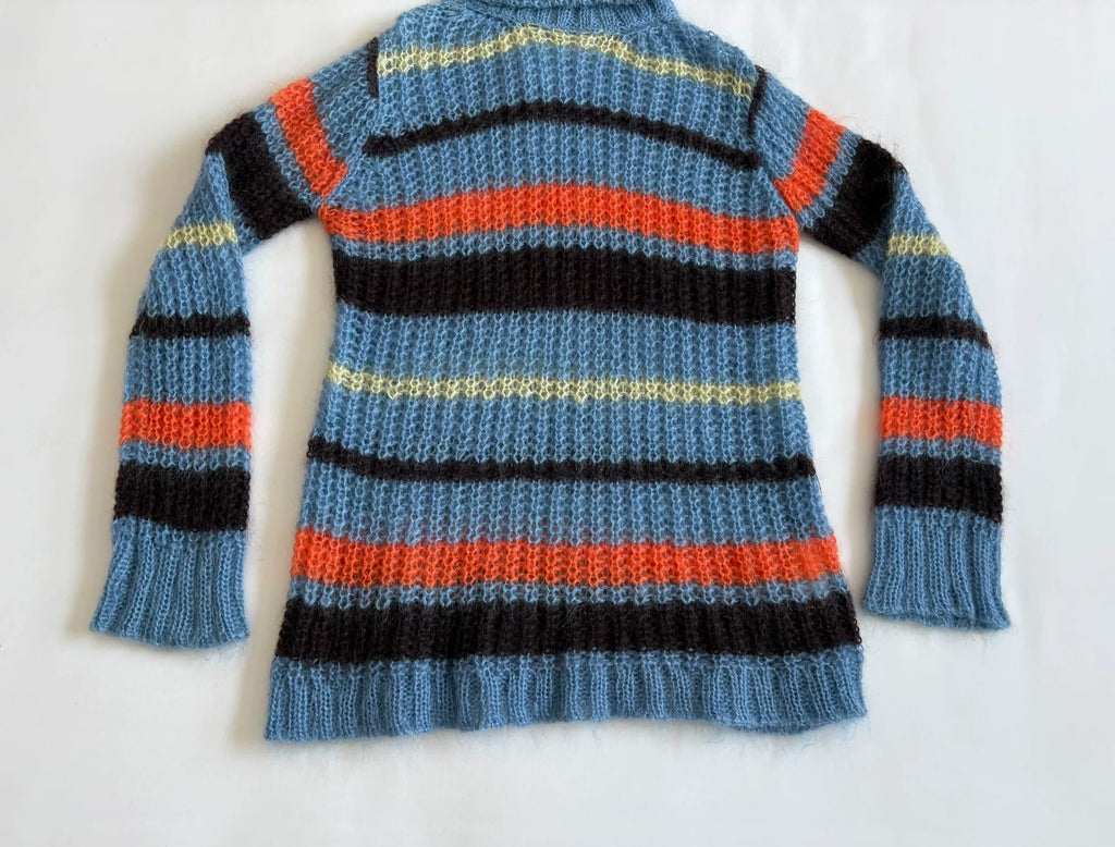 Junya Watanabe Mohair Panel Striped Vintage Knit Sweater