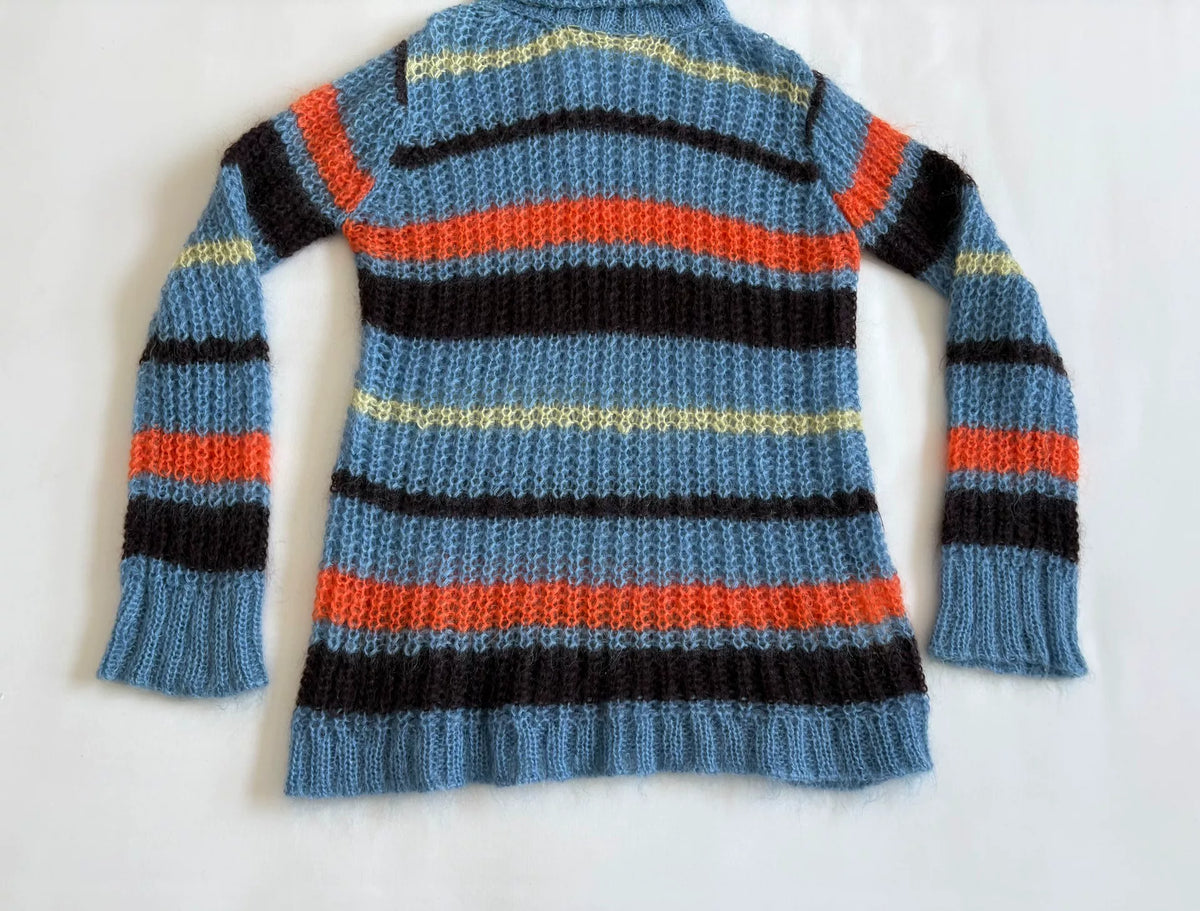 Junya Watanabe Mohair Panel Striped Vintage Knit Sweater