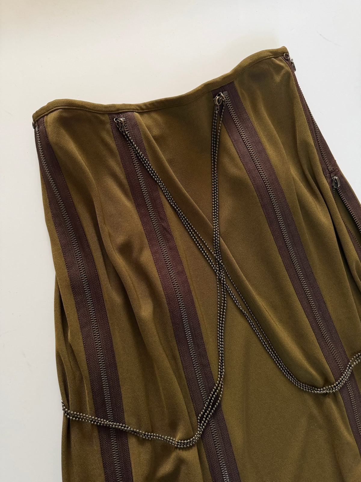 Jean Paul Gaultier Midi Green Skirt