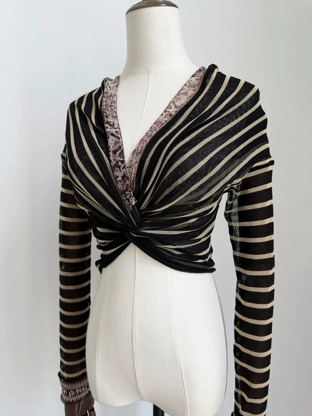 Jean Paul Gaultier Vintage Mesh Striped Top