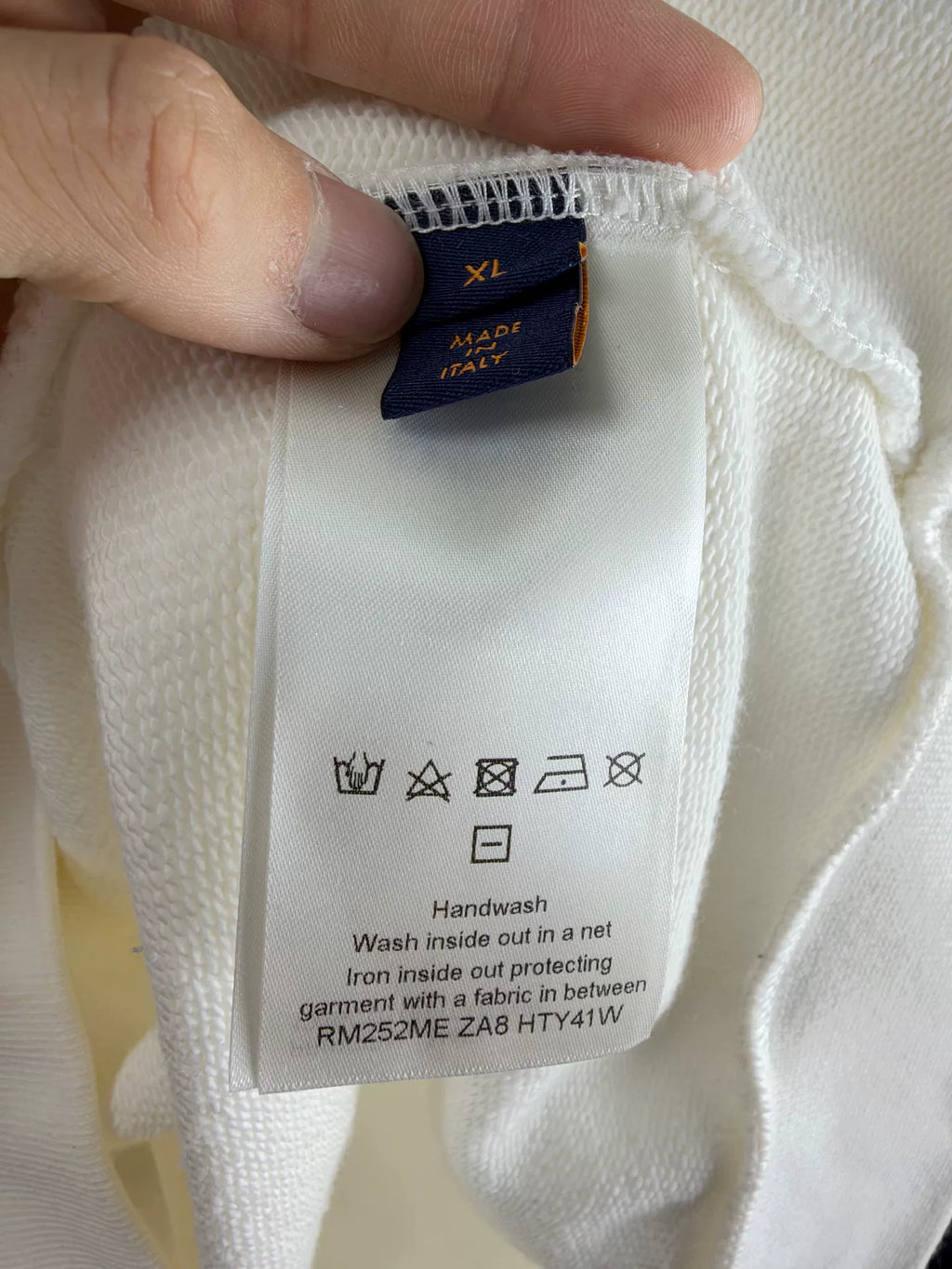 Louis Vuitton FW25 White Embossed Hooded Sweater