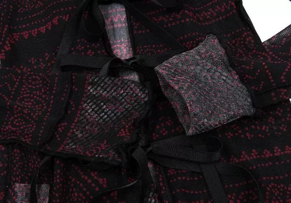 Jean Paul Gaultier Vintage Burgundy Floral Mesh Cardigan