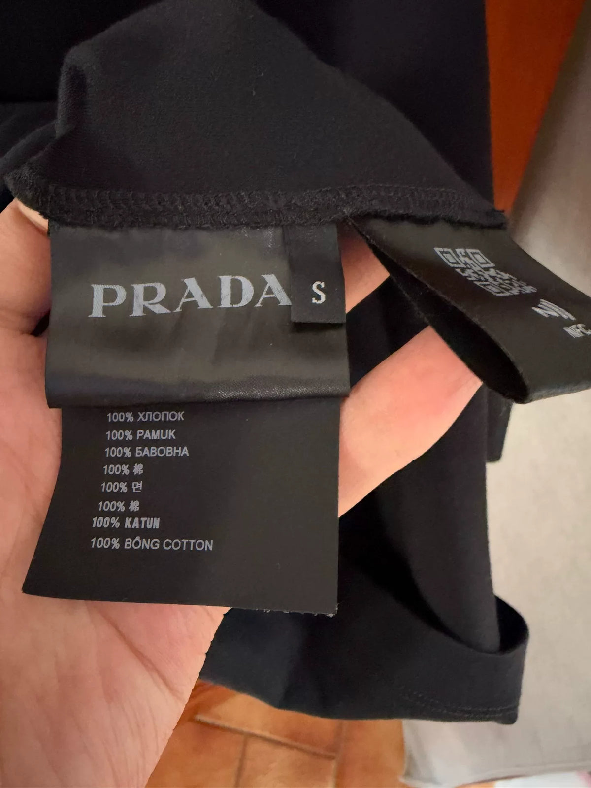 Prada Black Crew Neck Triangle Logo Short-Sleeve T-Shirt