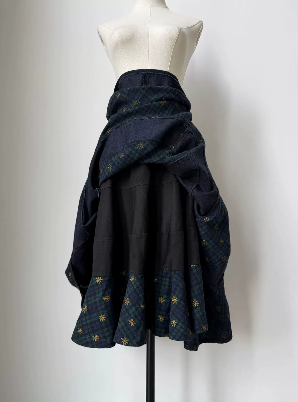 Comme Des Garcons Rei Kawakubo 2017 Tricot line patchwork embroidered skirt
