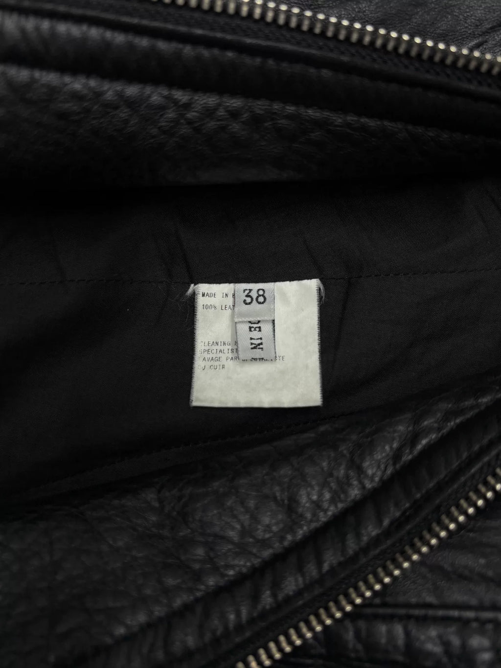 Ann Demeulemeester 2000s Black Asymmetric Zip-Up Leather Jacket