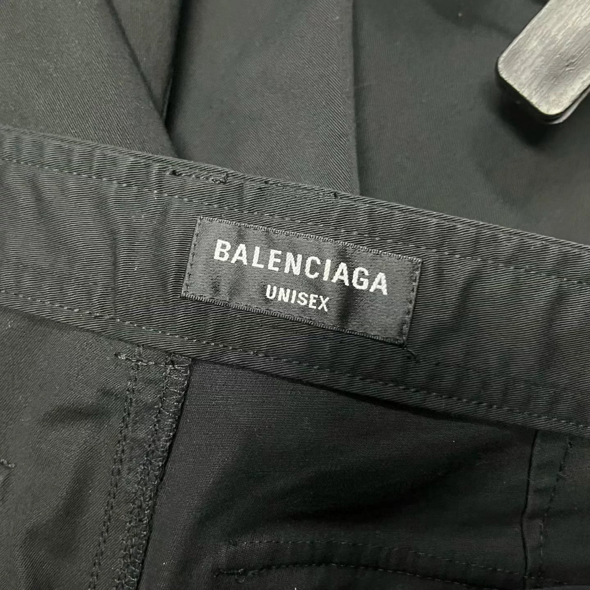 Balenciaga Black Letter Pocket Straight Cut Shorts