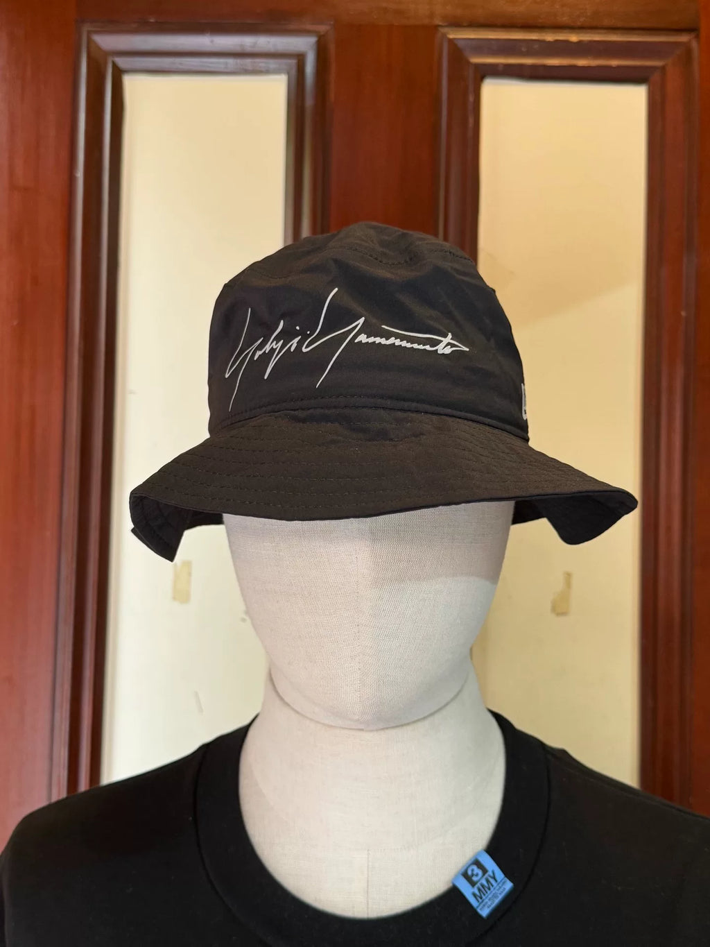 Yohji Yamamoto × New Era Black Gore-tex Signature Logo Fisherman Hat