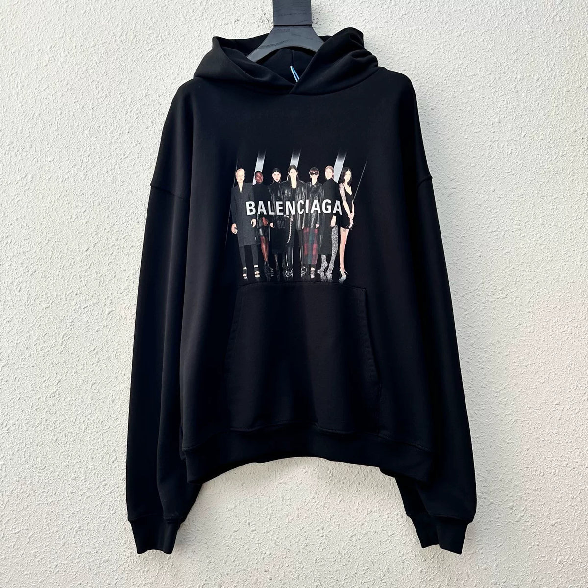 Balenciaga Black Portrait Print Hooded Sweater