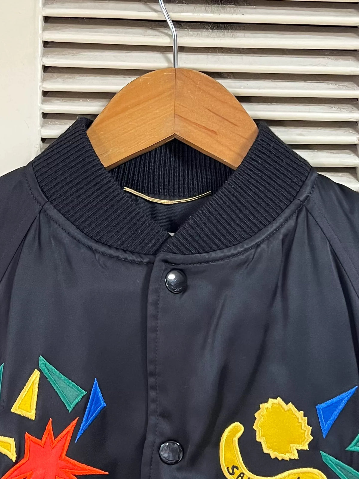 Saint Laurent Black Baseball Jacket