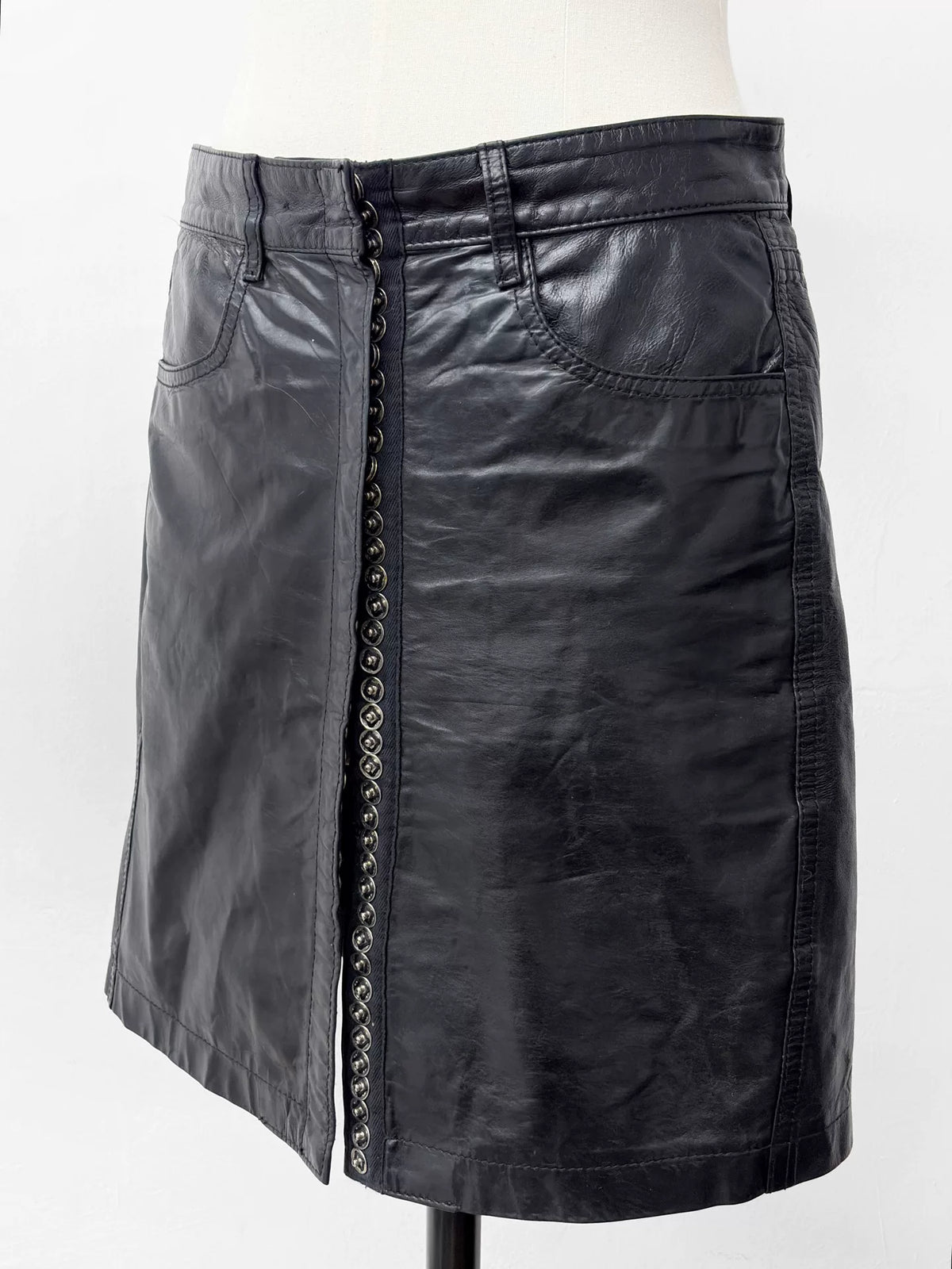 Ann Demeulemeester SS01 Runway Button-Front Mini Skirt