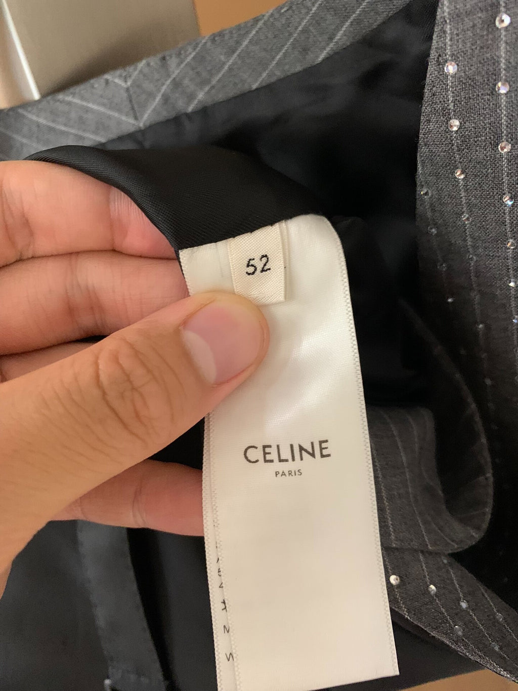 Celine 20SS Gray Rhinestone Vest