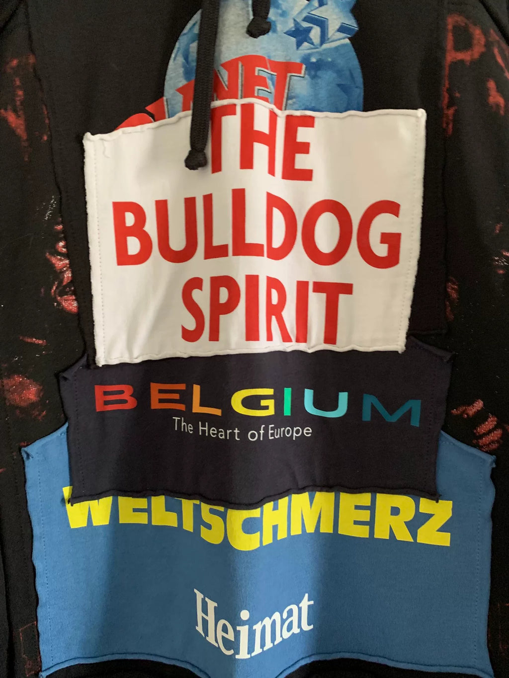 Vetements Bulldog Spirit Patchwork Hoodie