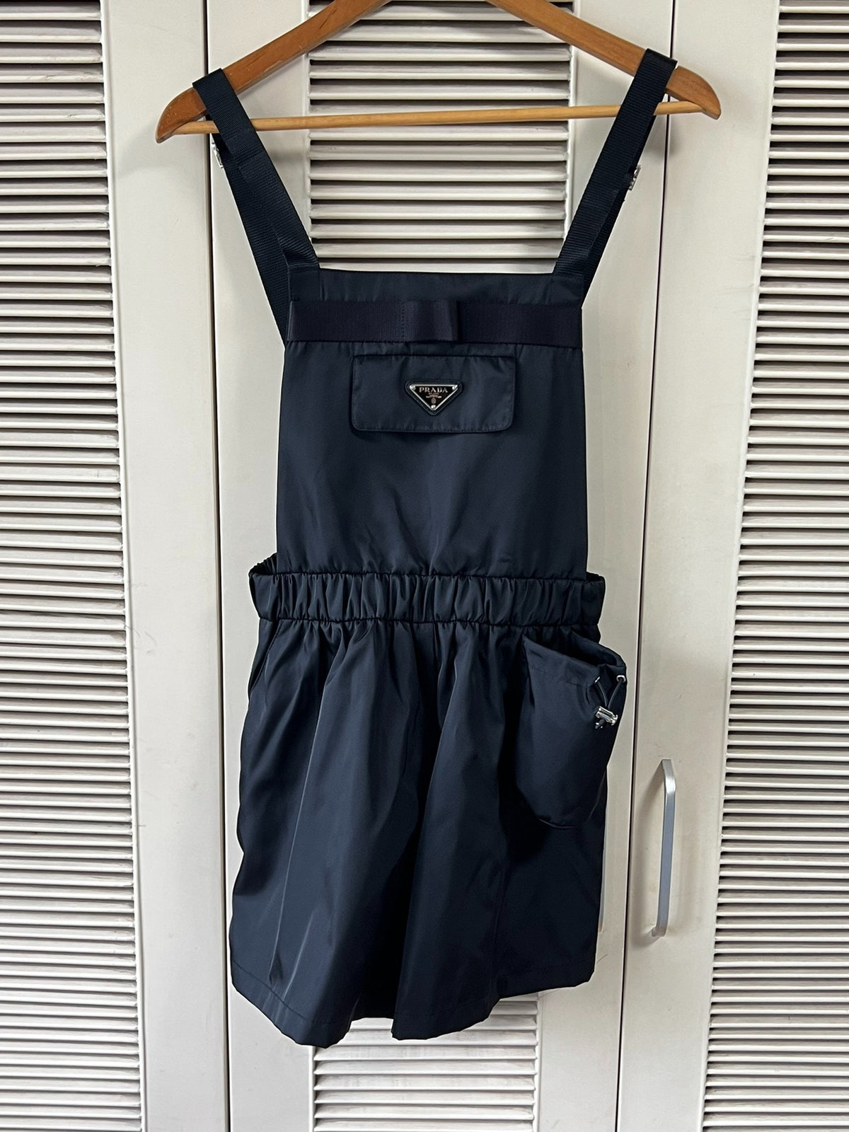 Prada Black Triangle Logo Nylon Overalls