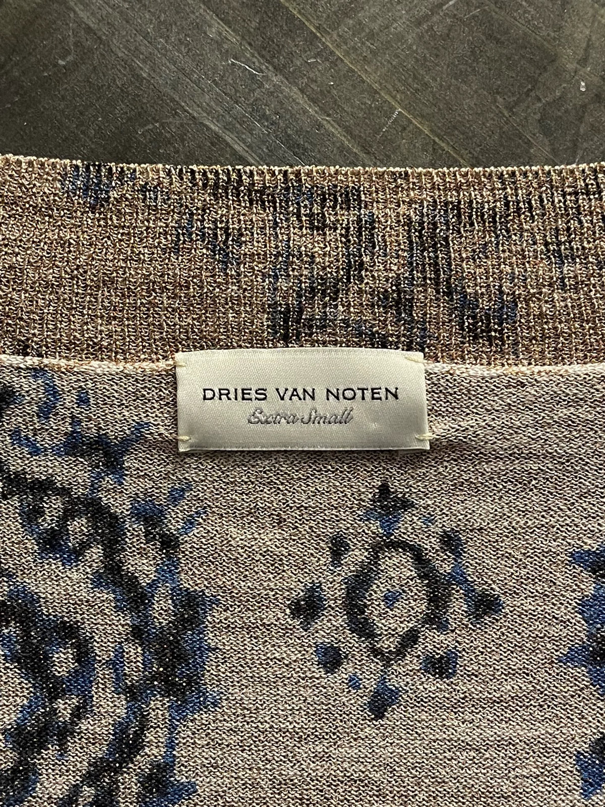 Dries Van Noten Gold Thread Fine Sparkle Knit Cardigan