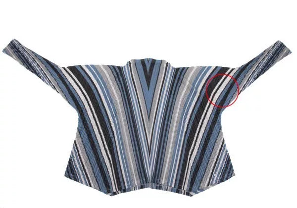 Issey Miyake Vintage Blue Striped Pleated Top