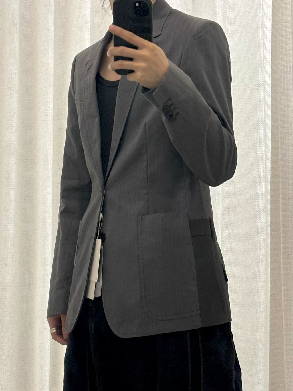 Maison Margiela SS14 Deconstructed Trouser-Hem Cotton Blazer