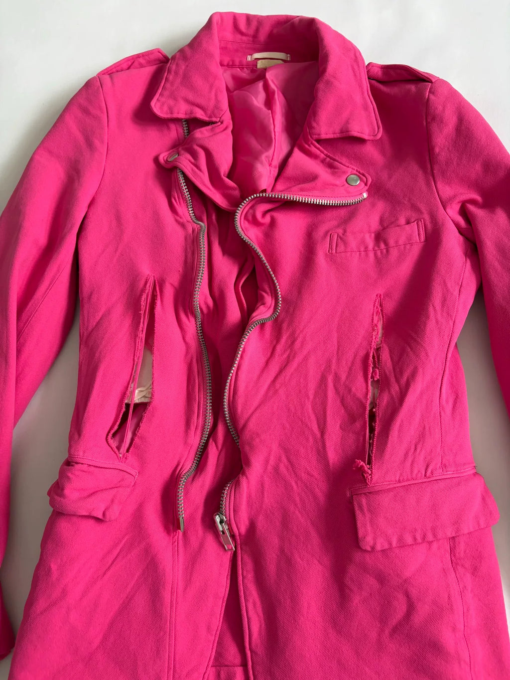 COMME des GARCONS pink biker jacket