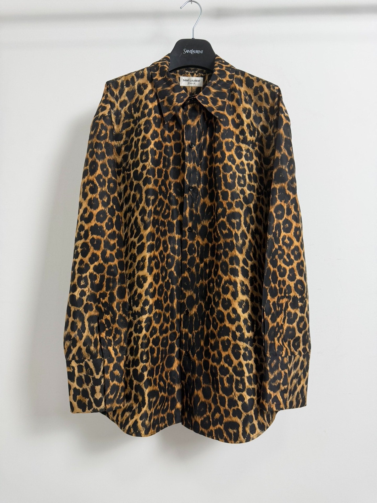 Saint Laurent 24ss Leopard Pattern Silk Shirt
