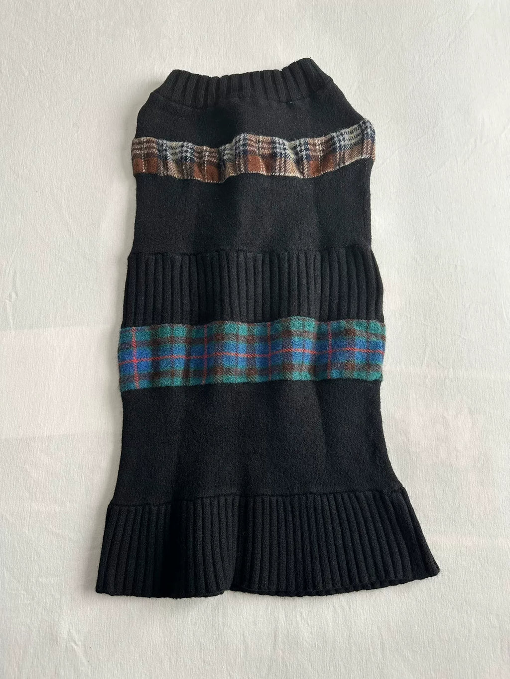 Comme Des Garcons 2000 Midi Plaid Wool Skirt