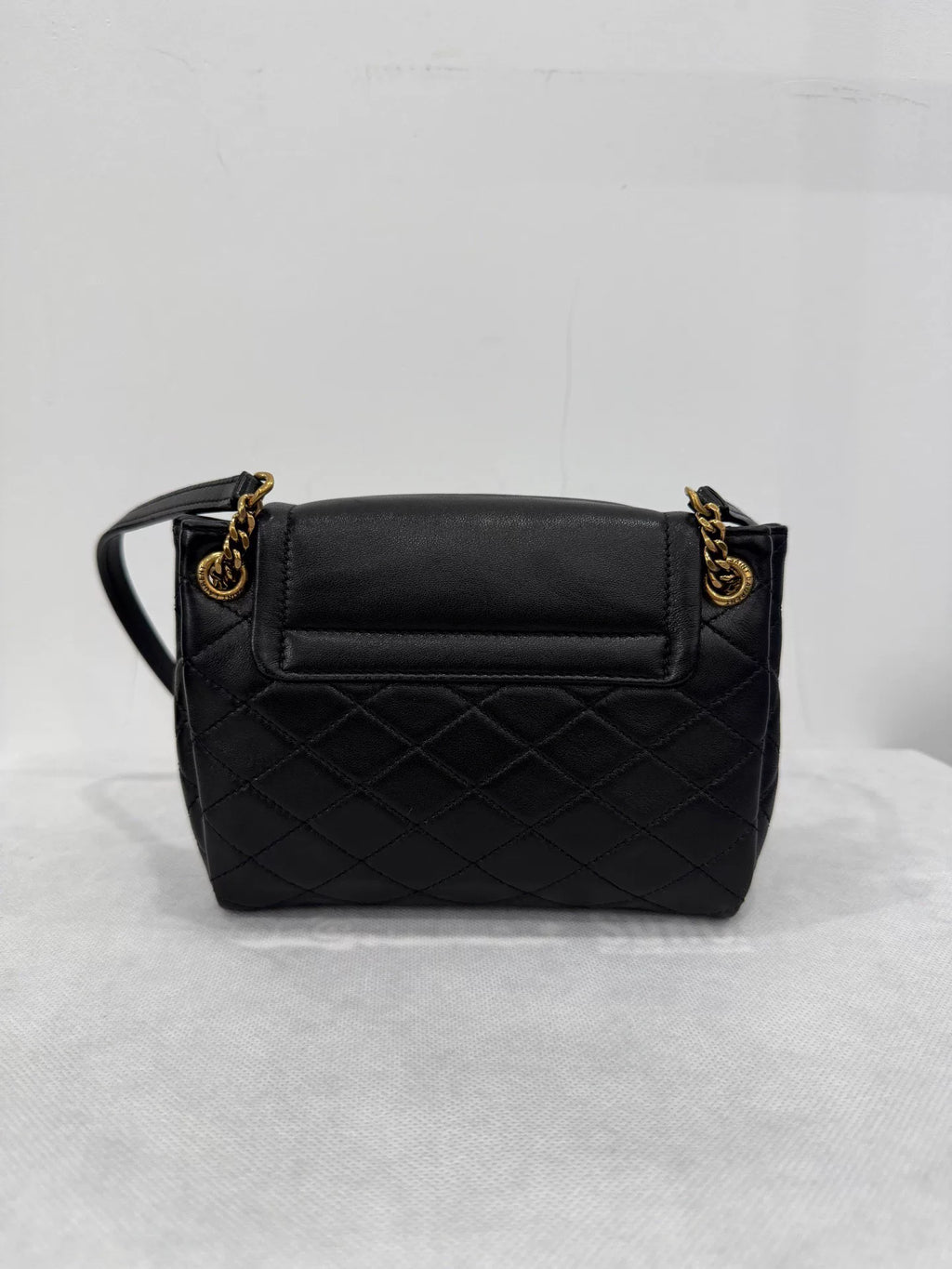 Saint Laurent Black Gold Plaid Chain Nolita Jm156 Crossbody Bag