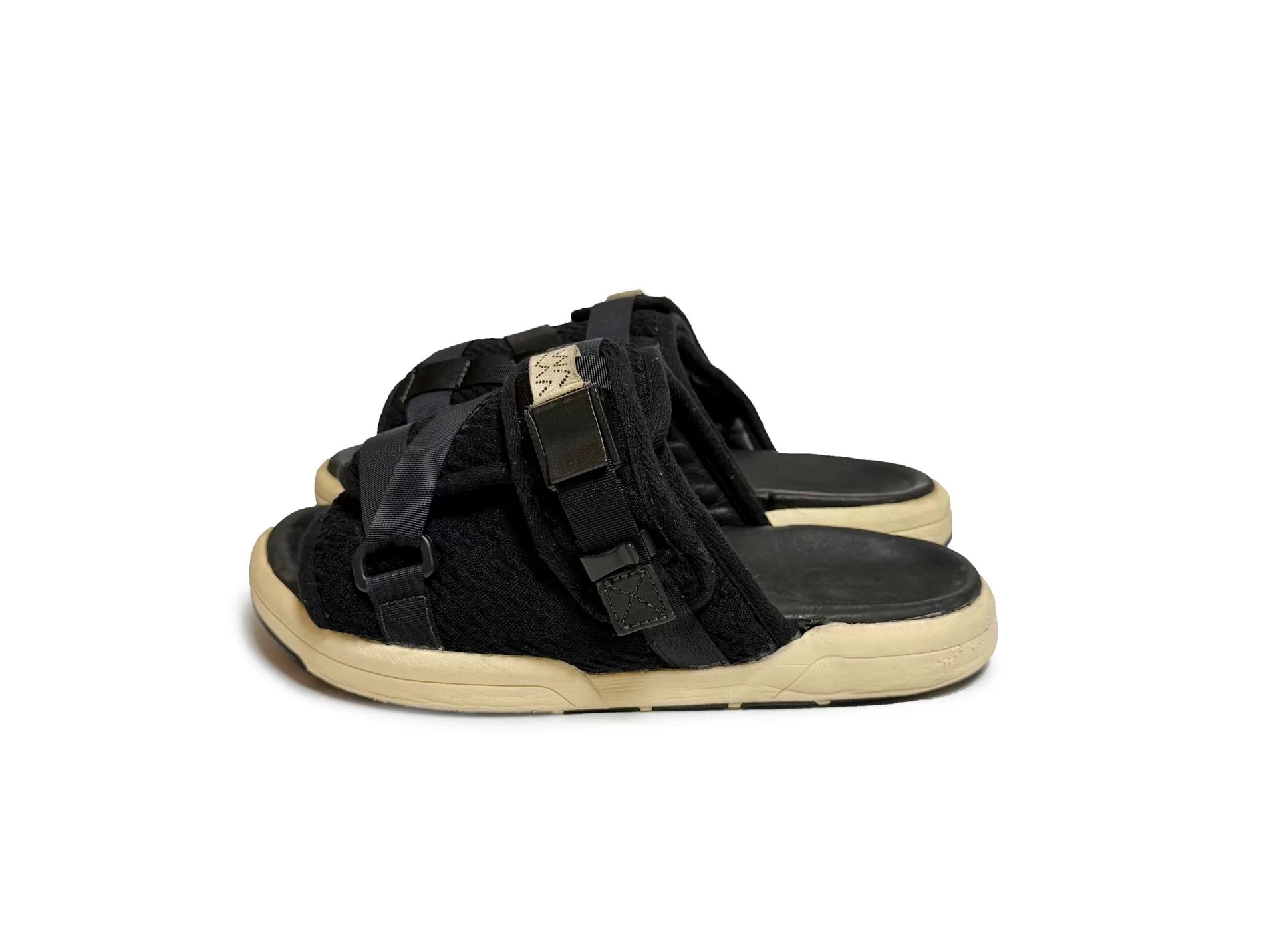 Visvim 19SS Spot Christo Knit Black Nylon Slides