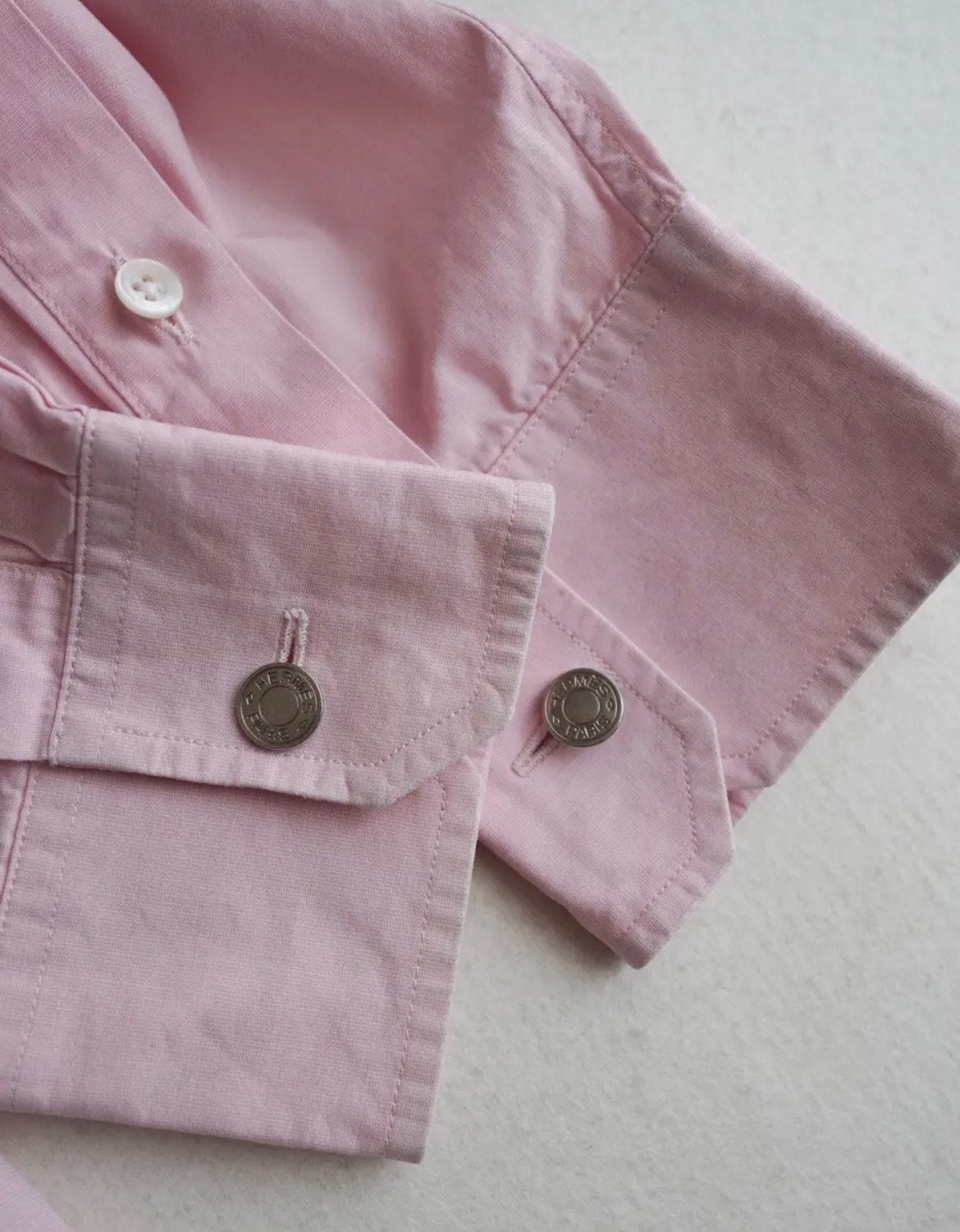 HERMES Light Pink Oversized Long Sleeve Shirt