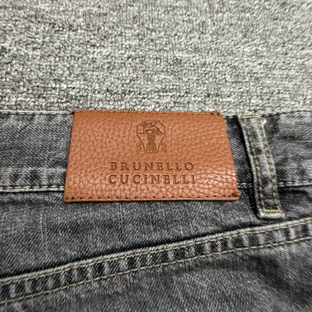 Brunello Cucinelli Water-Washed Distressed Denim Jeans