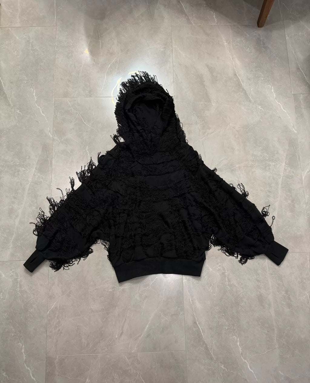 Undercover Hooded Fringe Batwing Hoodie
