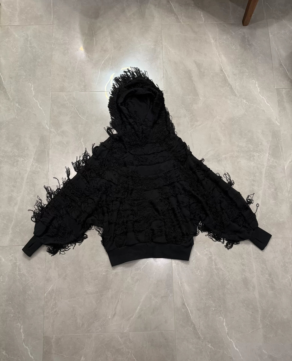 Undercover Hooded Fringe Batwing Hoodie