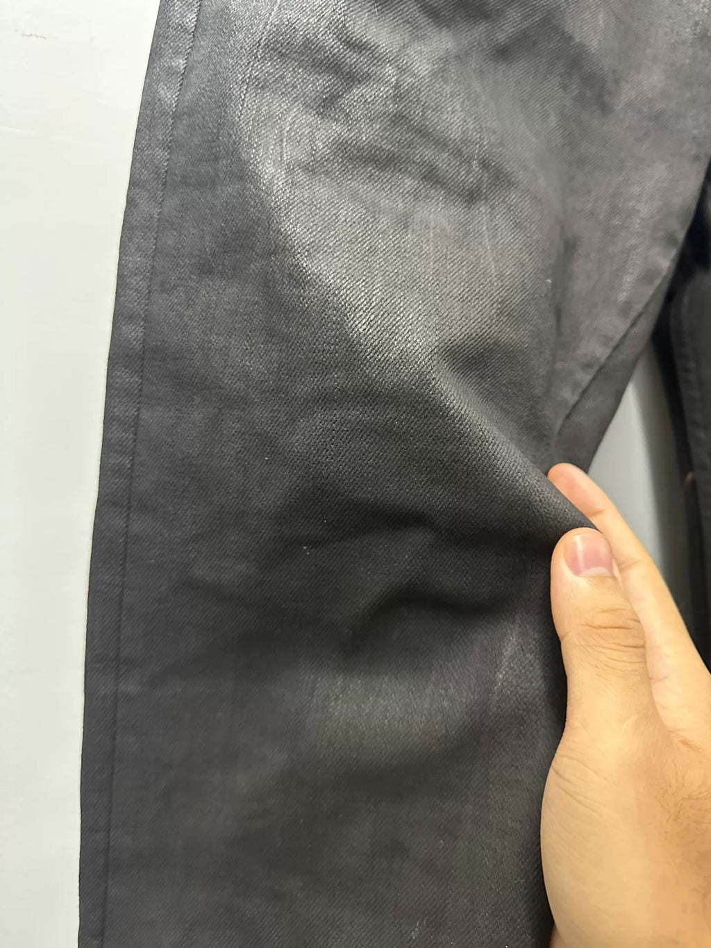 Rick Owens Geth Jean waxed straight wide-leg pants