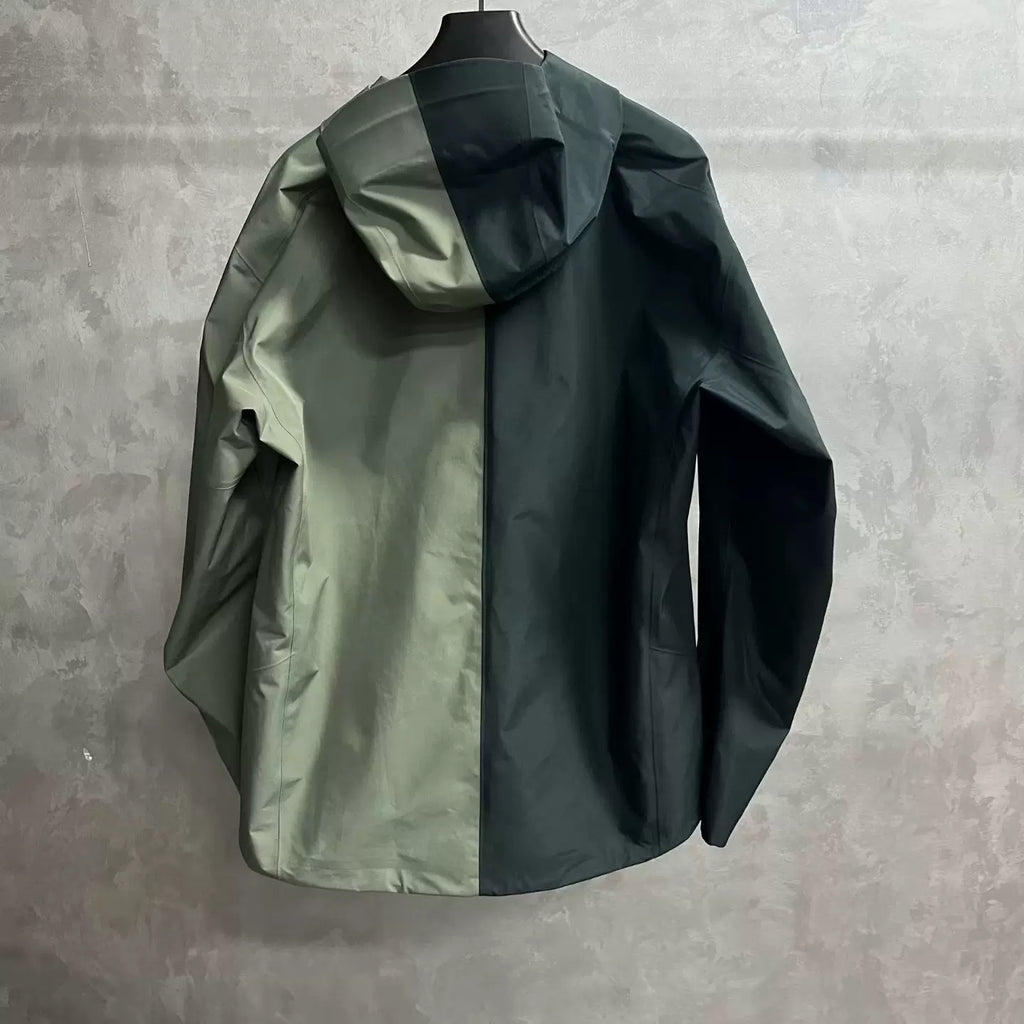 Arc'teryx Blue Grey Color-Block Hooded Zip-Up Jacket